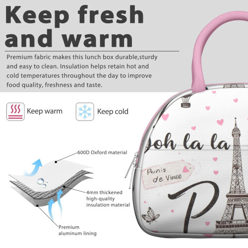 Reusable leakproof lunch bag with pockets 1 pack 2