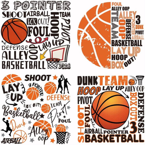 Basketball Iron-on Transfer Paper DTF 4PCS