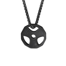 Barbell Necklace for Men Fitness Sports Jewelry