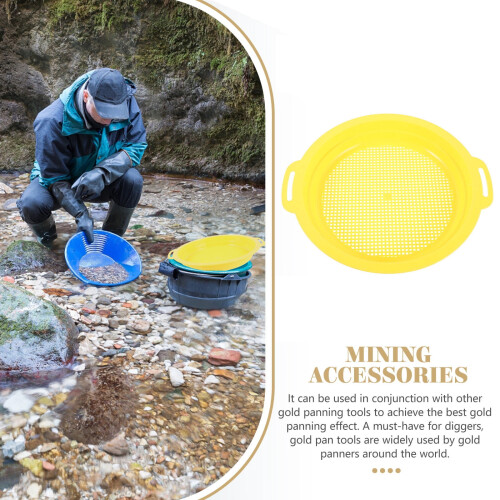 Handheld Mesh Pan for Gold Sifting with Yellow Non-Slip 2
