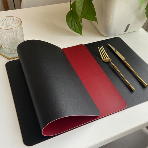 Waterproof PU Placemats Faux Leather 4 Pack 2