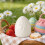 Karymi Easter Ceramic Egg Ornament Pink White 4.3x3.6 in 6