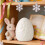 Karymi Easter Ceramic Egg Ornament Pink White 4.3x3.6 in 5
