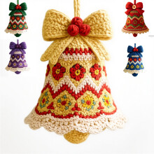 Crochet Christmas Bell Ornament Kit with Yarn Hook and