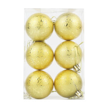 Christmas Balls Gold Shatterproof 6 PCS 2.3 inch