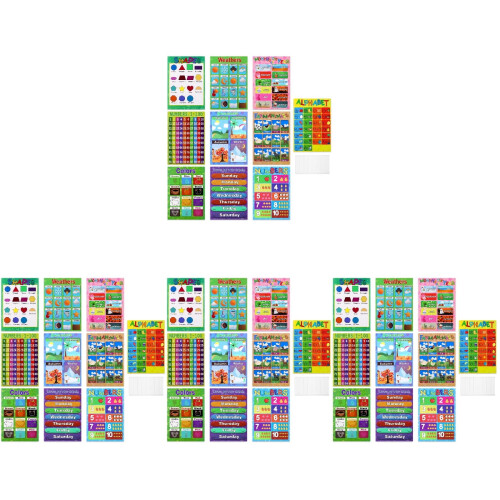 Educational Preschool Posters Charts Set 4 Pack 10PCS