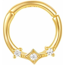 CZ Nose Hoop Ring 20G Hinged Clicker Segment
