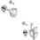 16G Silver Stud Earrings Flat Back Titanium CZ Cartilage 1