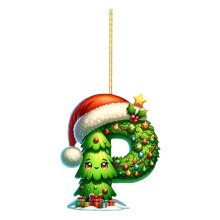 Acrylic Christmas Tree Pendant Ornament 3.15 inch Green