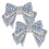 Silver Resin Rhinestone Bowknot Shoe Charms 2 pcs 4