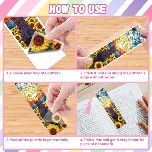 UV DTF Bookmarks Wraps Colored Glass Transfer Stickers 30 2