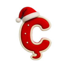Christmas Tree Ornament Set A-Z, Red Acrylic Letters, 26
