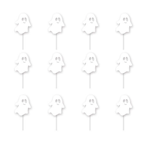 Halloween Cupcake Toppers Spider Skull Bat Ghost 12 Pcs 1