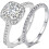 Silver Rose Gold Bridal Ring Set 1.5 Carat 2