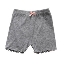 Girls Solid Color Boyshort Underwear with Lace Trim