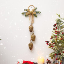 Gold Metal Christmas Bells Ornament 8.7 Inch