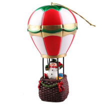 Resin Ornaments Glowing Santa Claus Hot Air Balloon Decorative Ornaments