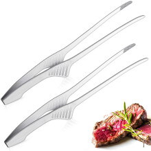 Stainless Steel BBQ Tongs Non-Slip Self-Standing Serrated