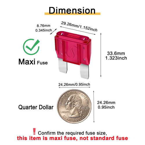 Maxi Blade Fuse 50A 32V Automotive 10 Pack 1