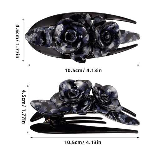 Claw Clips for Fine Hair Dark Blue Acrylic Flat 1