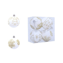 Velvet Christmas Balls White 2.36 Inch 4-Pack