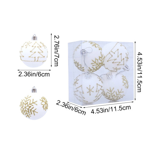 Velvet Christmas Balls White 2.36 Inch 4-Pack 2