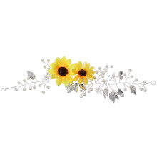 Rhinestone Daisy Hairband Silver Alloy Wedding Headpiece