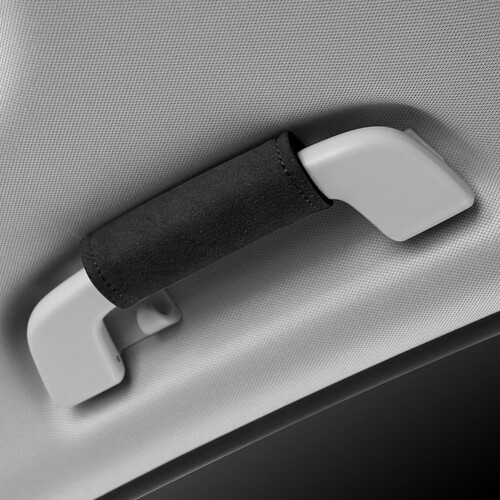 Suede Car Grab Handle Cover Black 2PCS 1
