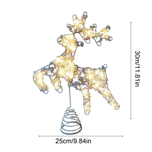 LED Lighted Star Tree Topper Warm White Battery-Powered 2