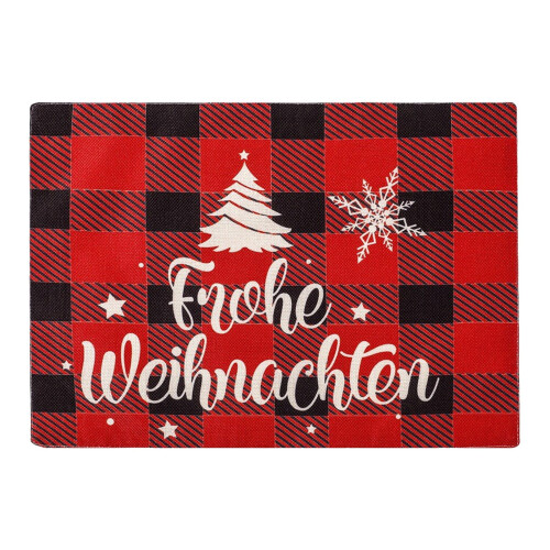 Christmas Plaid Placemats Non-Slip 4-Pack
