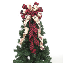 Christmas Tree Topper Bow Farmhouse Style 34x12 Inch