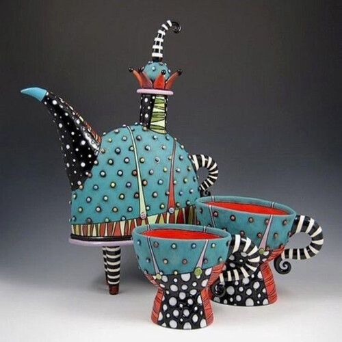 Solid Teapot Sculpture Vintage Resin Decor 1 Piece 2