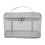 Nylon Mesh Makeup Bag with Divider Large Capacity Grey 1