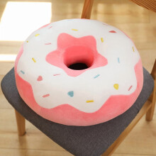 3D Donut Throw Pillow White Pink 14.9 Inch