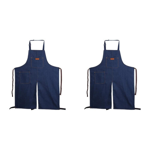2X Adjustable Split Leg Pottery Apron with Pocket DIY Ceramic Sculpture Mud-Retaining Overalls