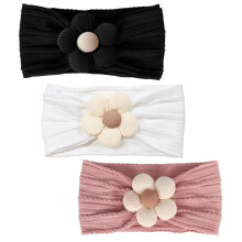 Baby Flower Headbands Nylon Soft Hairbands 3 Pcs