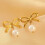 Bow Pearl Drop Earrings for Women 1 Pair 5