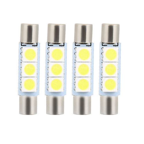 White LED ST6-5050-3SMD Vanity Mirror Light Bulbs 4 Pack 1