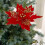 Artificial Glitter Poinsettia Flower Red Christmas Tree 6