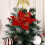 Artificial Glitter Poinsettia Flower Red Christmas Tree 5