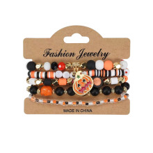 Halloween Bracelets Pumpkin Ghost Bat Beaded Stretchy