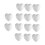 Heart Shape Foam Model White 14 Pieces 6