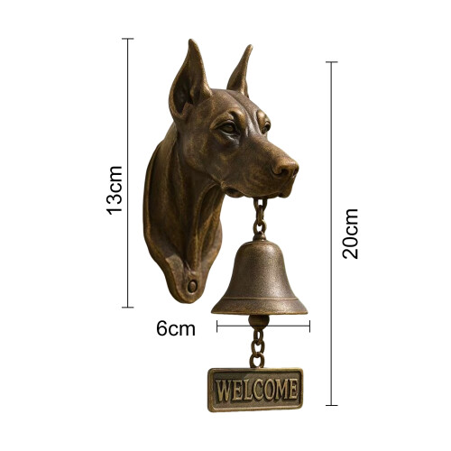 Retro Dog Doorbell Clock Wall-Mounted Decorative Bell for 1