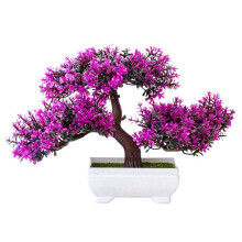 3X Artificial Plants Bonsai Small Tree Pot Fake Plant Flowers Potted Faux Bonsai C