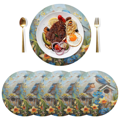 Round Bird Design House Placemat 1 Piece 2
