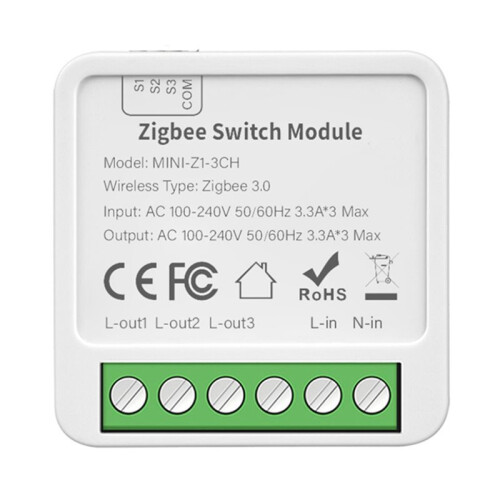 2X Tuya Zigbee 3 CH DIY   3-Way Control Light Relay  Life Wireless Remote Control Zigbee  Module 1