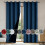 Blackout Curtains Navy 78.75 in Long Thermal Grommet Panel 1