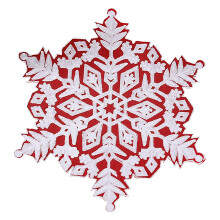 Christmas Snowflake Embroidered Round Placemat 15.75 inch