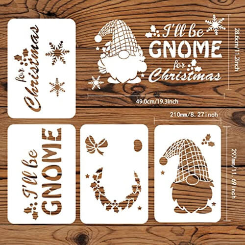 Christmas Stencil Set Reusable 4 pcs 11.7x8.3 in 1