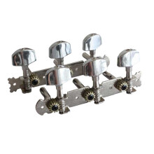 Mini Square Classical Guitar Tuning Pegs 3+3 Silver GC301D